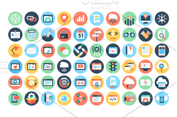 175+ Flat Seo and Marketing Icons  in Graphics - product preview 2