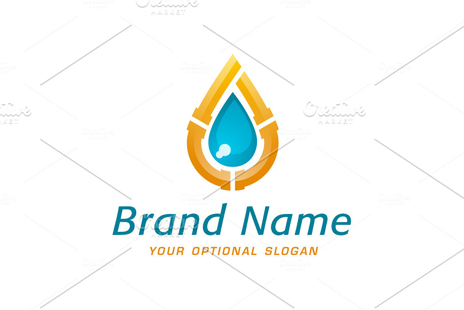 Plumbing Water Drop Logo in Logo Templates - product preview 8