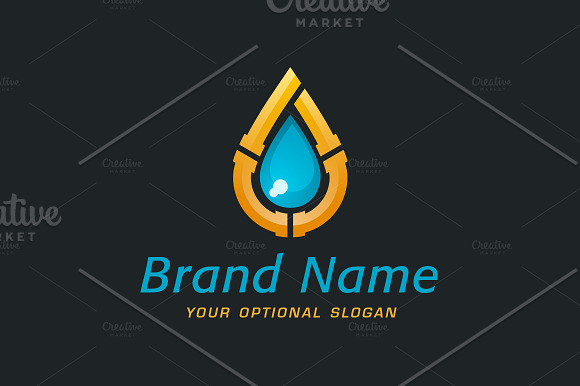 Plumbing Water Drop Logo in Logo Templates - product preview 1