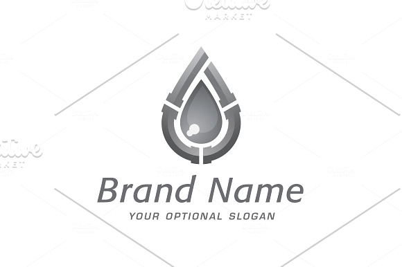 Plumbing Water Drop Logo in Logo Templates - product preview 2