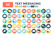 50 Flat Text Messaging Icons 