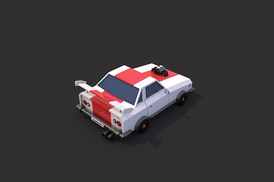 Low Poly Racing Car in Vehicles - product preview 2
