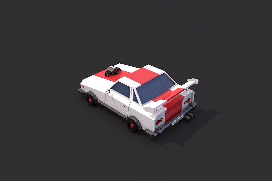 Low Poly Racing Car in Vehicles - product preview 3