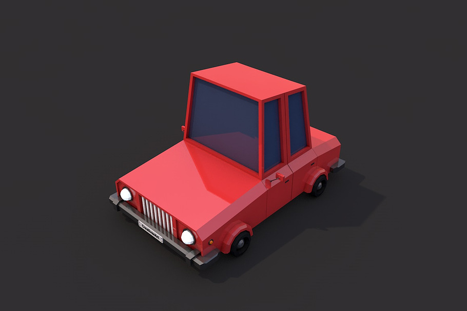Low Poly Family Car in Vehicles - product preview 8