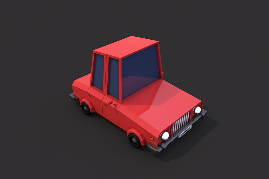 Low Poly Family Car in Vehicles - product preview 1