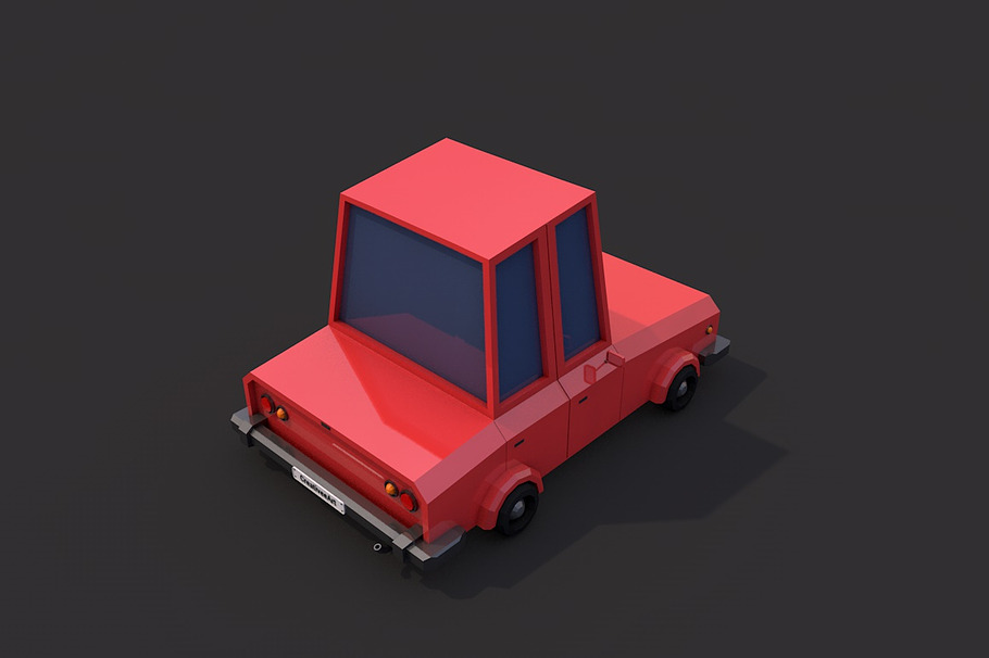 Low Poly Family Car in Vehicles - product preview 2
