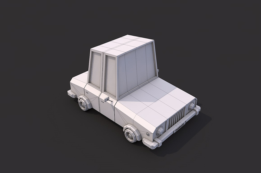 Low Poly Family Car in Vehicles - product preview 5