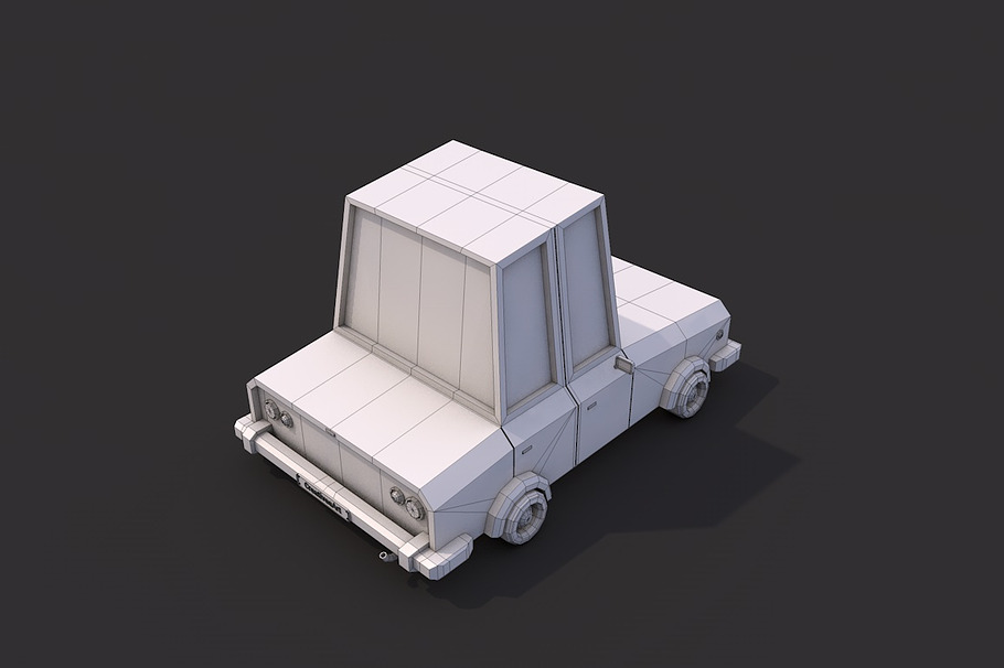 Low Poly Family Car in Vehicles - product preview 6