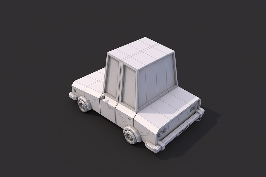 Low Poly Family Car in Vehicles - product preview 7