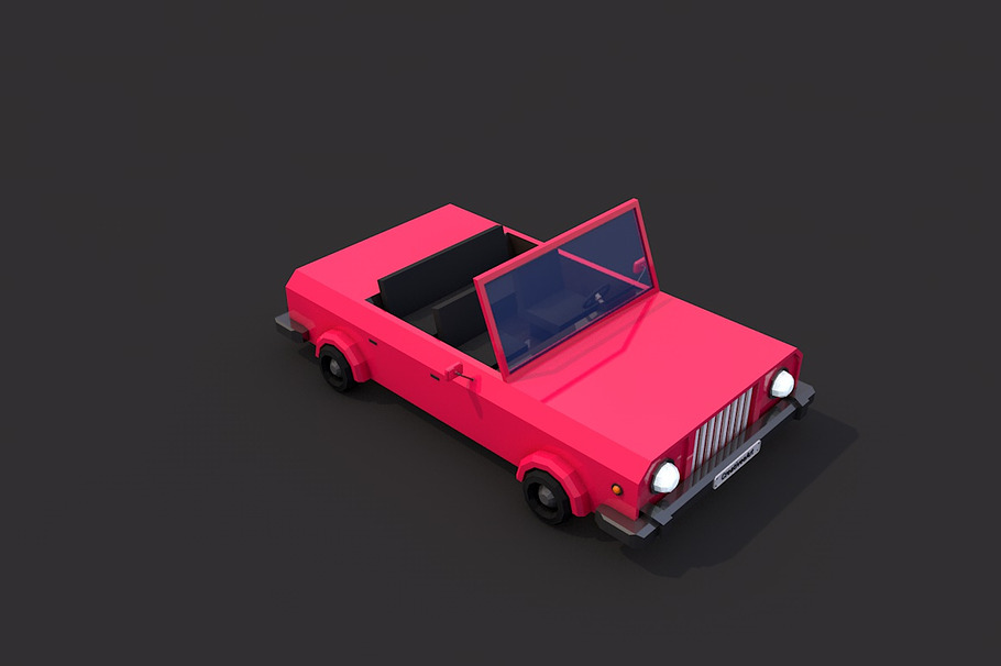 Low Poly Cabriolet in Vehicles - product preview 1