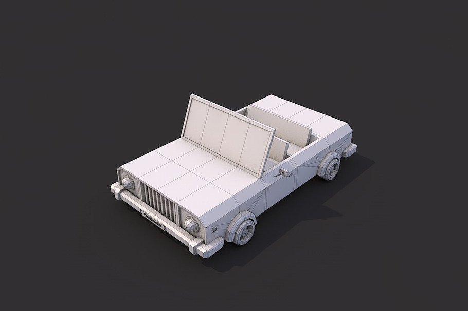 Low Poly Cabriolet in Vehicles - product preview 4