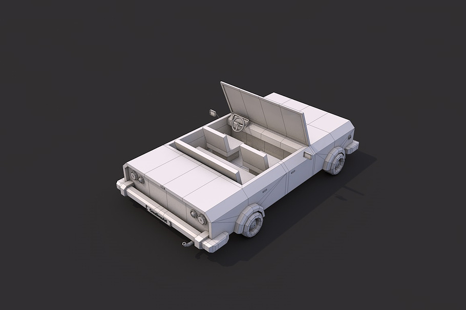 Low Poly Cabriolet in Vehicles - product preview 6