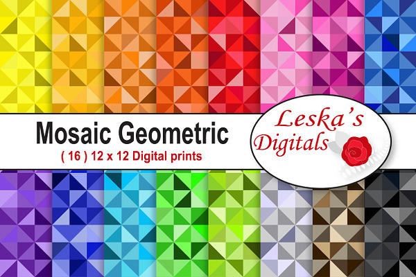 Colorful Mosaic Geometric Pattern