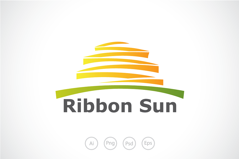 Ribbon Sunset Logo Template