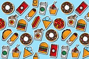  fast food colored pattern