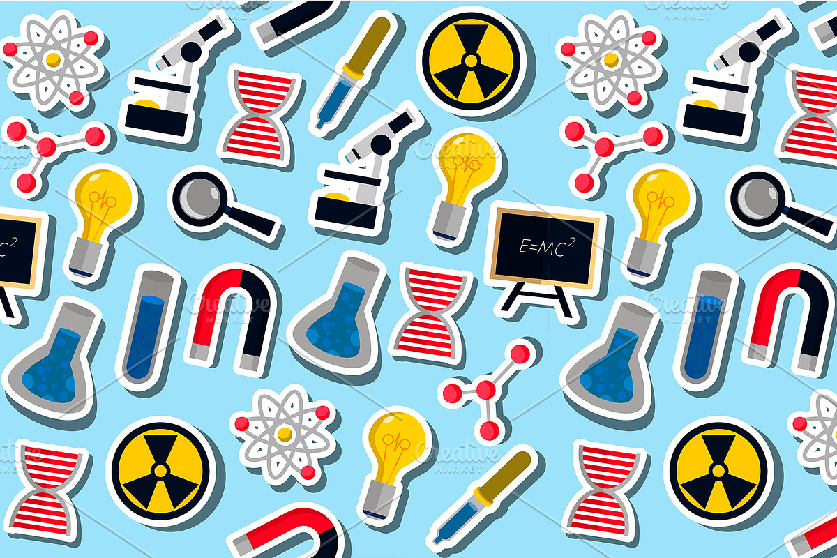 Science colorful pattern icons in Patterns - product preview 8