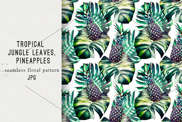 Tropical leaves,pineapples patterns in Patterns - product preview 1