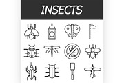 Insects icons set