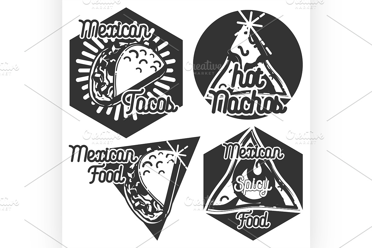 Vintage mexican food emblems in Illustrations - product preview 8