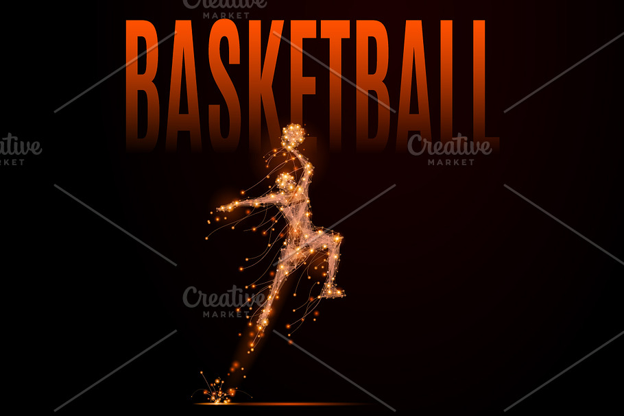 basketball man polygonal in Illustrations - product preview 8