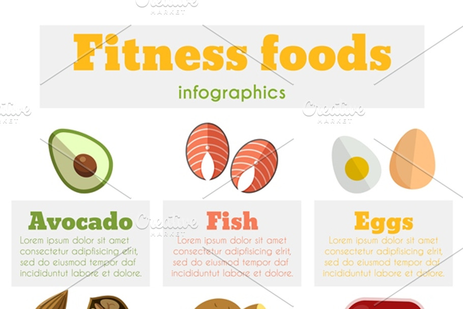 Fitness healthy foods in Illustrations - product preview 8