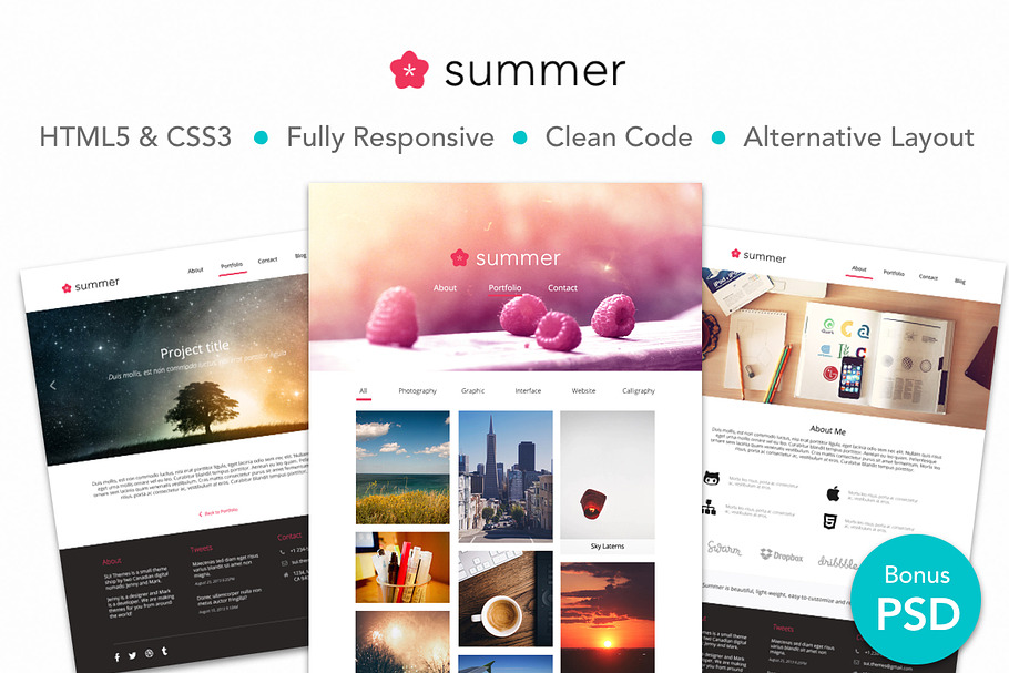 Summer—Creative Portfolio HTML Theme in HTML/CSS Themes - product preview 8
