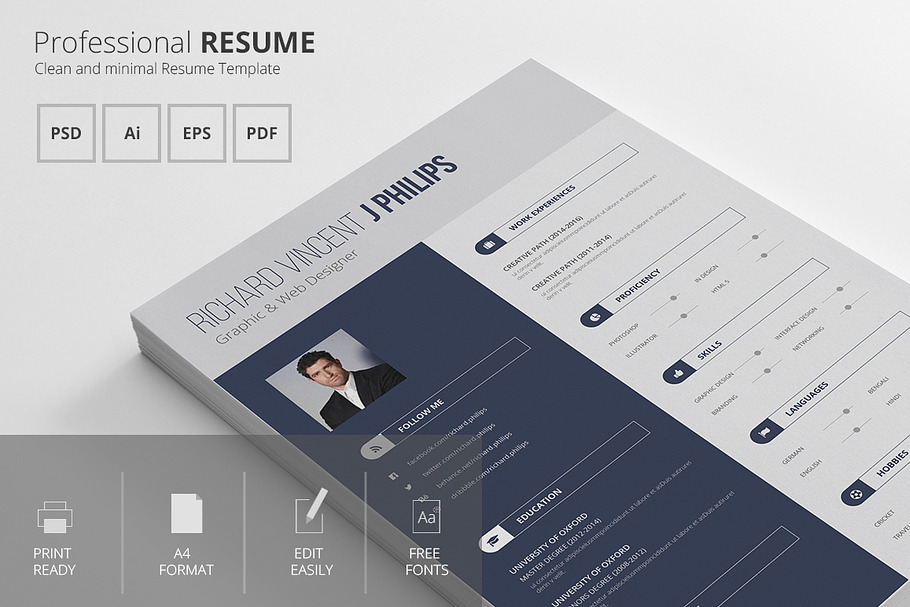 Resume CV Template in Resume Templates - product preview 8