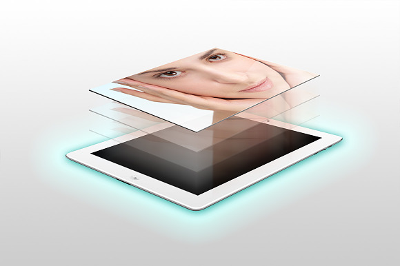 Glowing iPad Mockup in Mobile & Web Mockups - product preview 4