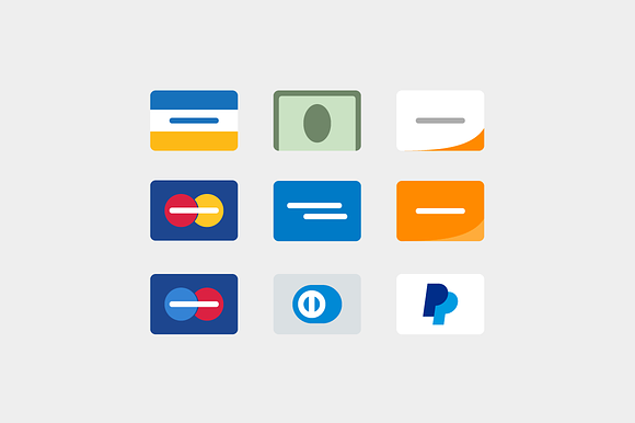 Minimalist/Flat - Credit Card Icons in Credit Card Icons - product preview 1