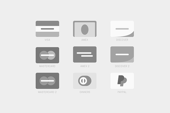 Minimalist/Flat - Credit Card Icons in Credit Card Icons - product preview 3