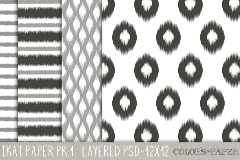 Seamless Layered Photoshop Ikats # 1 in Patterns - product preview 8