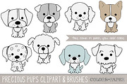 Precious Pups Clipart and Brushes
