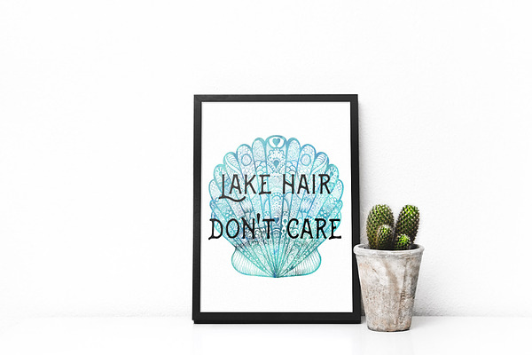 Wall art: Lake hair don't care print