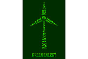 Wing turbine on green energy concept