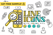 Line Icons With Color Fill