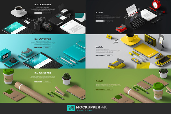 Hero scenes isometric view Mockups in Mobile & Web Mockups - product preview 2