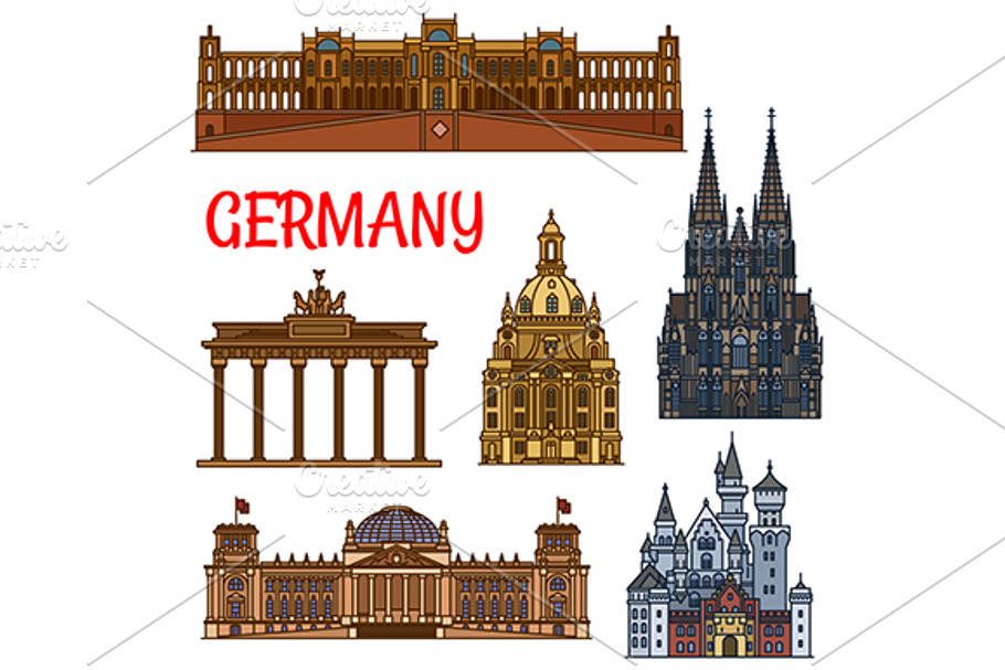 Germany landmarks in Graphics - product preview 8