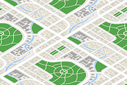City in isometric view, pattern