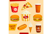 Cartoon fast food icons