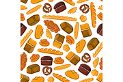 Bakery and bread seamless pattern