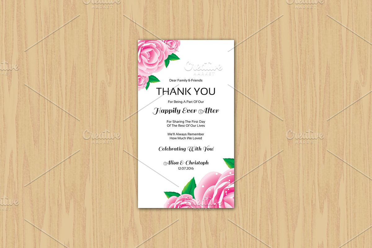 Wedding Thank You Card Template in Wedding Templates - product preview 8