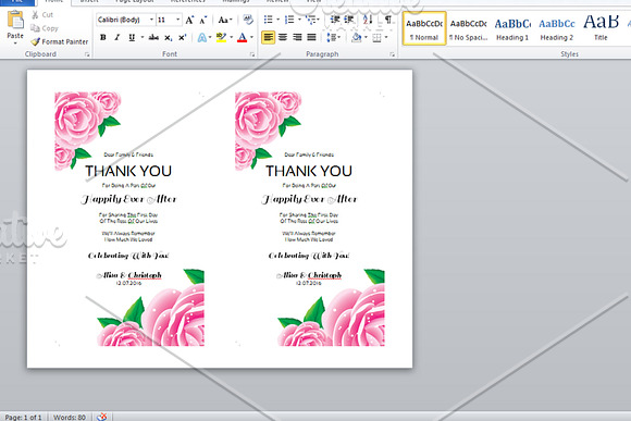 Wedding Thank You Card Template in Wedding Templates - product preview 2