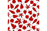 Red autumn leaves seamless pattern