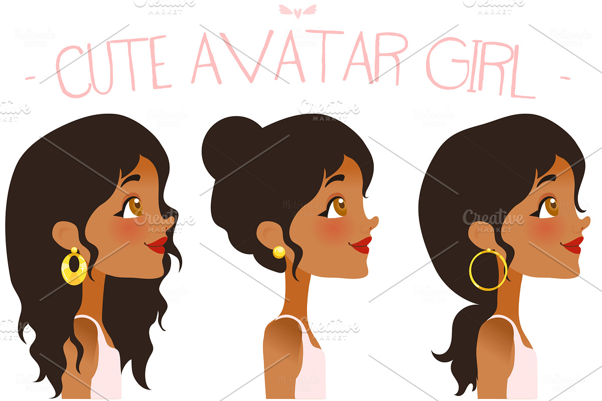 Cute Vector Girl - Profile in Illustrations - product preview 8
