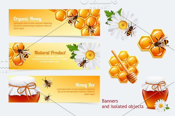 Honey realistic set in Illustrations - product preview 1