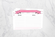 Pink Banner Recipe Cards 4x6 Fill in