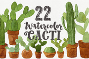 22 Watercolor Cacti