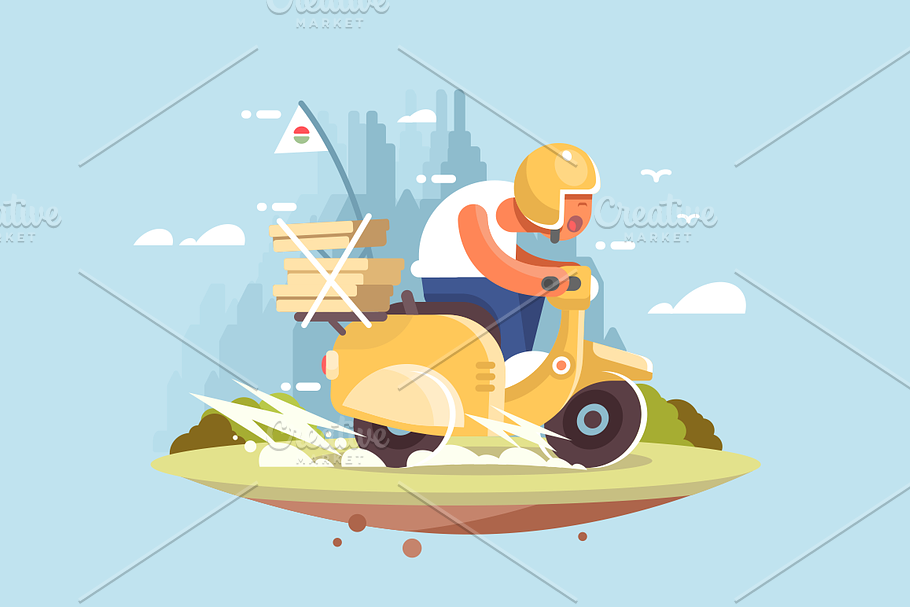 Pizza delivery man in Illustrations - product preview 8