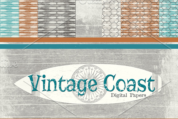 Vintage Coast Beach Background Paper