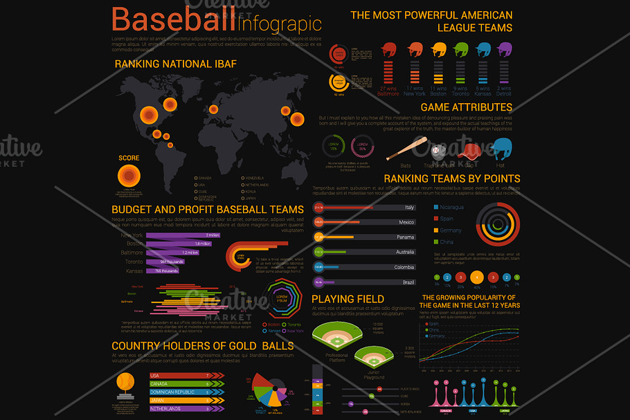 Baseball infographic template in Objects - product preview 8